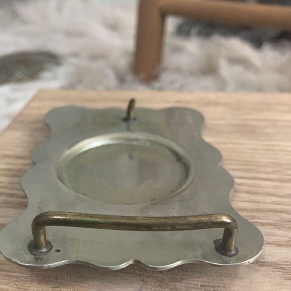 Vintage The Lyntone Co Oklahoma Nickel Silver Belt Buckle Cowboy Western Saddle - Picture 13 of 17